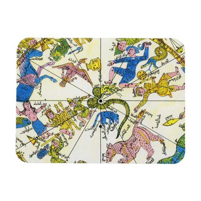 Ímã Vintage Celestial, Esfera Árabe, Constelações (Horizontal)