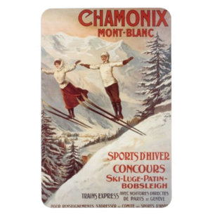 Ímã Vintage Chamonix, Mont Blanc, France -