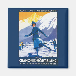 Imã Vintage Chamonix - poster de Mont Blanc