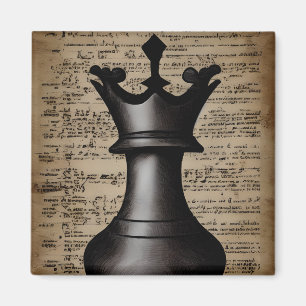 Imã Vintage Chess Piece King Witchcraft Paper