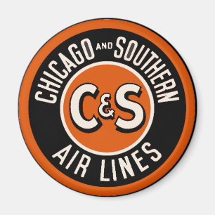 Imã Vintage Chicago e linhas de ar do sul