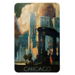 Ímã Vintage Chicago, EUA -