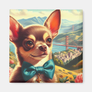 Imã Vintage Chihuahua Painting