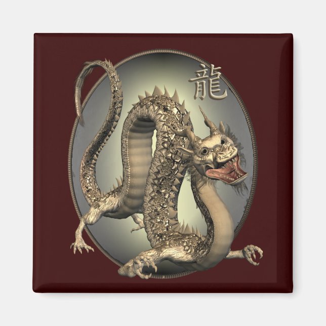 Imã Vintage Chinese Dragon (Frente)