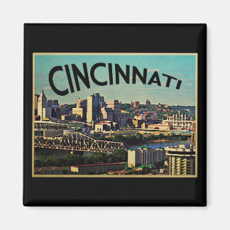 Imã Vintage Cincinnati Skyline
