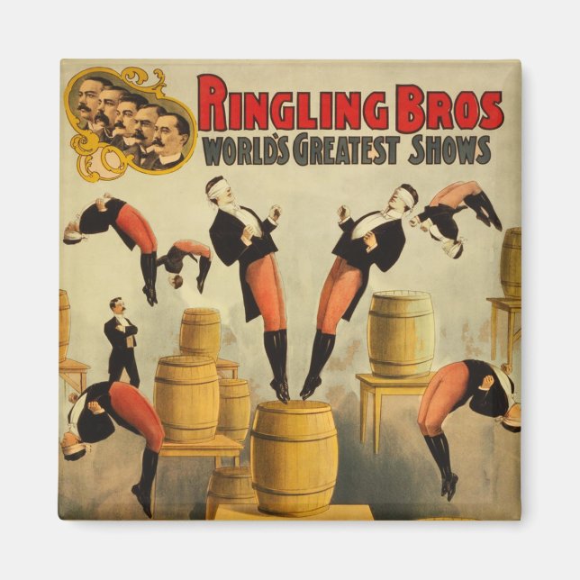 Imã Vintage Circus Sideshow Poster (Frente)