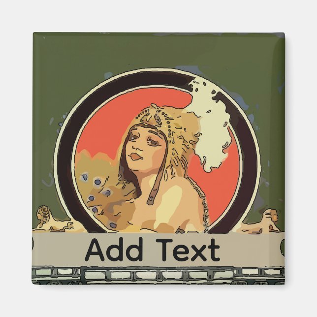 Imã Vintage Cleopatra adiciona texto (Frente)