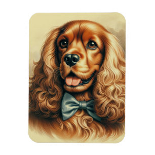 Ímã Vintage Cocker Spaniel Oil