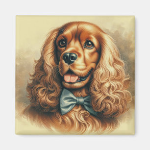 Imã Vintage Cocker Spaniel Oil