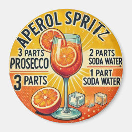 Imã Vintage cocktail Aperol Spritz 