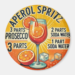 Imã Vintage cocktail Aperol Spritz 