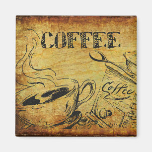 Imã Vintage Coffee Cup Velha Moda