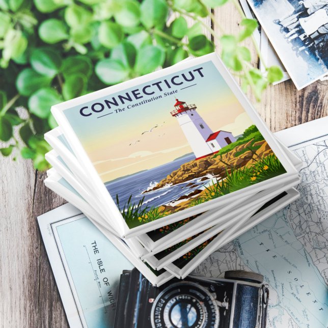 Imã Vintage Connecticut (Criador carregado)