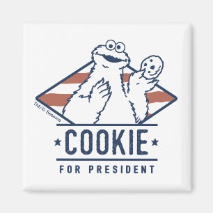 Imã Vintage Cookie Monster para Presidente