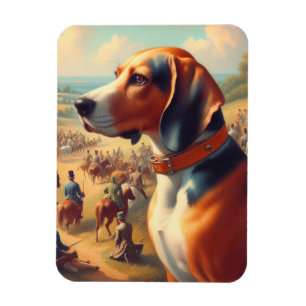Ímã Vintage Coonhound Dog Painting