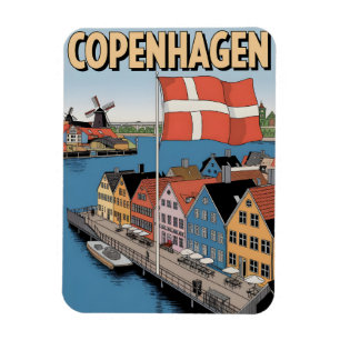 Ímã Vintage Copenhagen colorida prende presentes
