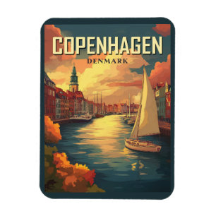 Ímã Vintage Copenhagen Denmark Viagem