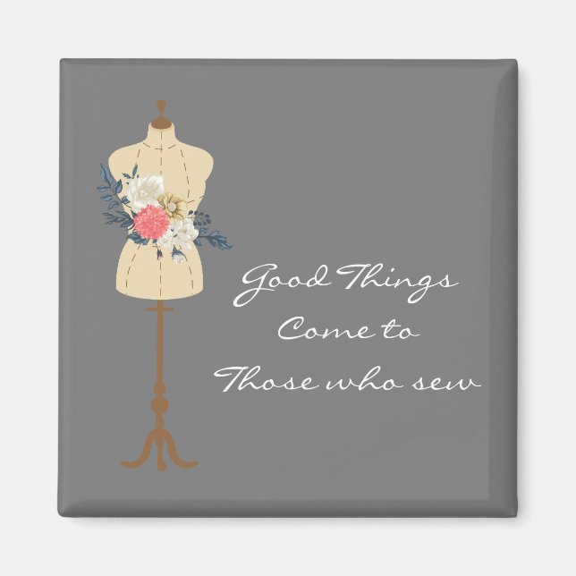 Imã Vintage costurando roupas bonitas (Frente)