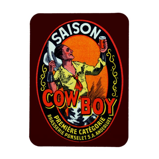 Ímã Vintage Cowboy Ale (Vertical)