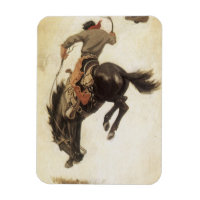 Vintage Cowboy, Bronco Buster Study pelo NC Wyeth