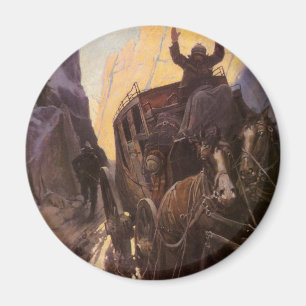 Imã Vintage Cowboys, Hold Up in the Canyon by NC Wyeth