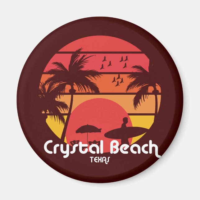 Imã Vintage Crystal Beach Texas (Frente)