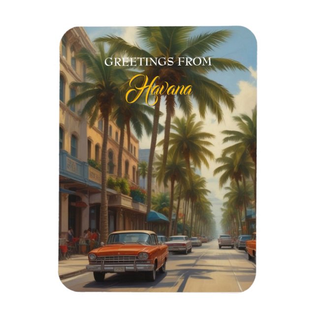Ímã Vintage Cuba Viagem - Saudações De Havana (Vertical)