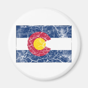 Imã Vintage da bandeira do estado de Colorado