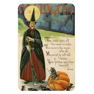 Ímã Vintage da Bruxa de Halloween