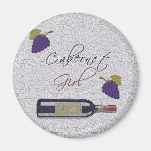 Imã Vintage da menina de cabernet - de sauvignon