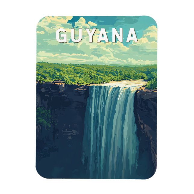 Ímã Vintage da Viagem de Ilustração da Guiana (Vertical)