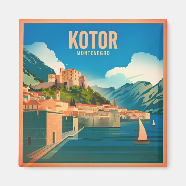 Imã Vintage de Kotor Montenegro (Frente)