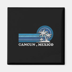 Imã Vintage de verão da família Cancun Beach Mexico
