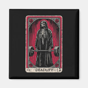 Imã Vintage Deadlifo Skeleton Halloween Gym Piada Weig