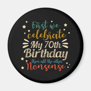 Imã vintage decorativo incrível aniversário de 70