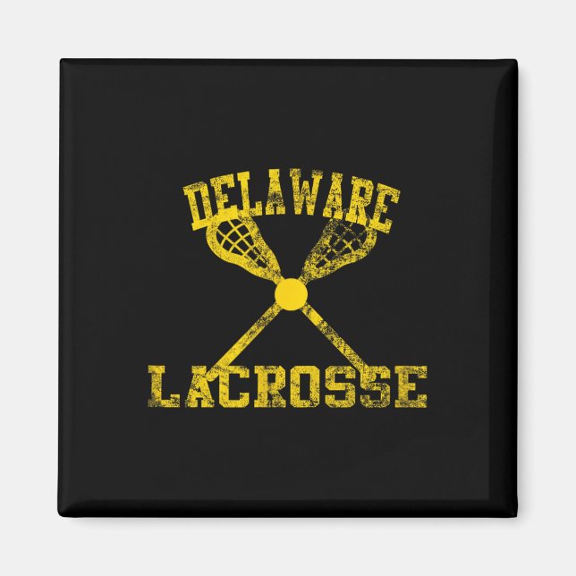 Imã Vintage Delaware Lacrosse (Frente)