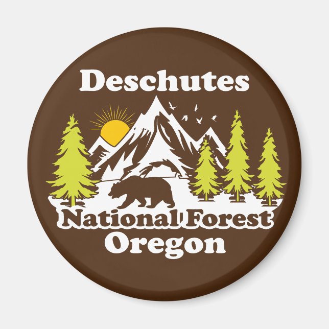 Imã Vintage Deschutes National Forest Oregon (Frente)