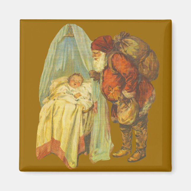 Imã Vintage do Natal do Baby Santa Clause (Frente)