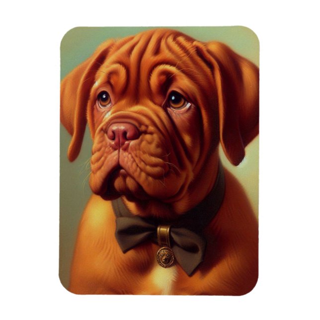 Ímã Vintage Dogue de Bordeaux Painting (Vertical)