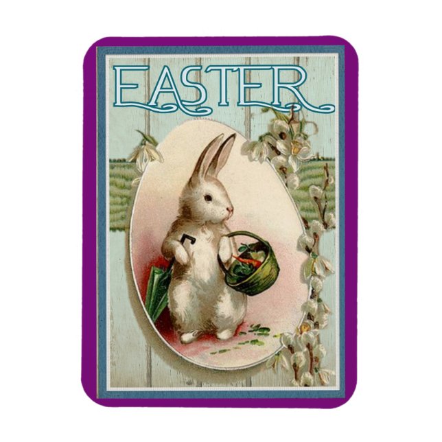 Ímã Vintage Easter Bunny (Vertical)