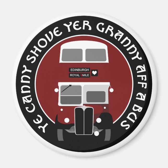 Imã Vintage Edinburgh Barramento de dois andares Magne (Frente)