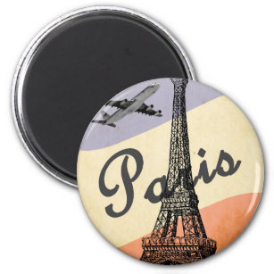 Imã Vintage Eiffel Tower Paris Viagem aérea europeu