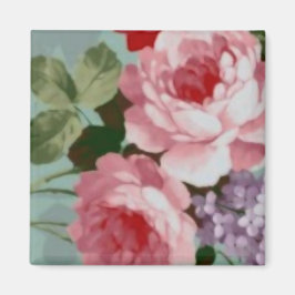 Imã Vintage Elegant Pink Rosas vermelhas