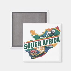 Imã Vintage Elegant South Africa Viagem Souvenir