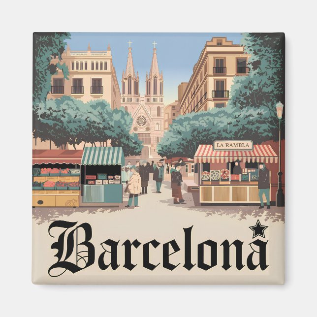 Imã Vintage Espanha de Barcelona (Frente)