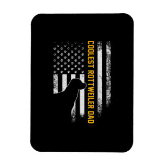 Ímã Vintage EUA Flag Coolest Rottweiler Pai