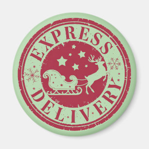 Imã Vintage Express Delivery from Santa Claus