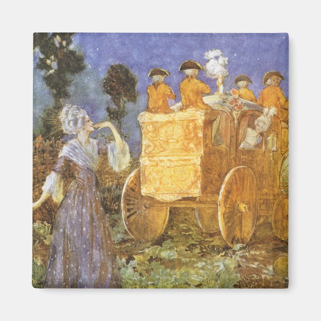 Imã Vintage Fairy Tales Cinderella e Fairy Godmama (Frente)