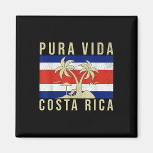 Imã Vintage Family Vacage Costa Rica Flag Pura Vida