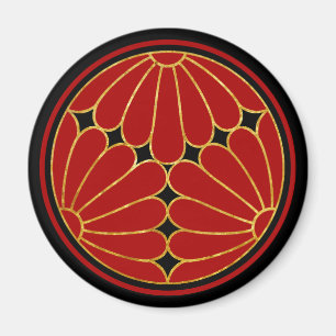 Imã Vintage Faux Dourado Kiku Chrysanthemum Mon Graphi